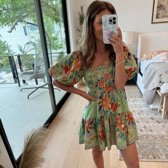 FARM Rio Bright Yard Green Mini Dress - Picture 4 of 13